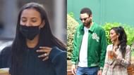 Maya Jama flaunted her engagement ring (Images via Daily Mail and Getty Images)